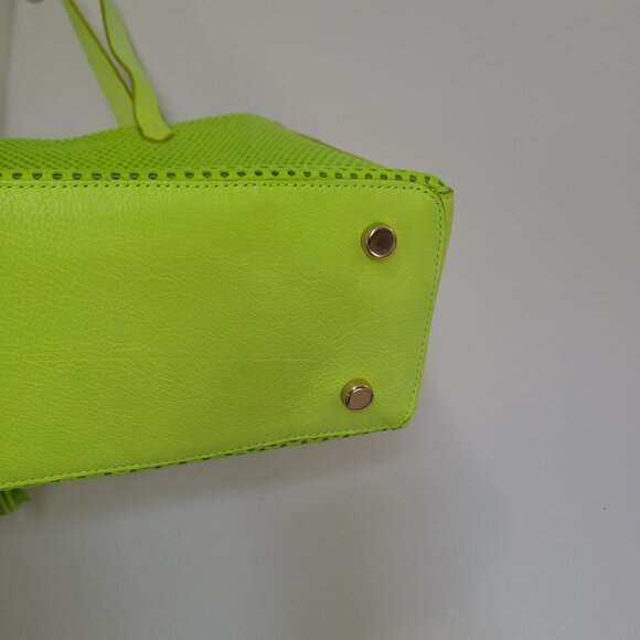 Suarez New York Tote Bag Perforated Made In Italy Blush Green Yellow - Picture 7 of 9